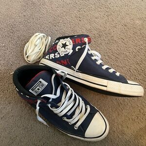 Converse Red and Black High-Top Sneakers